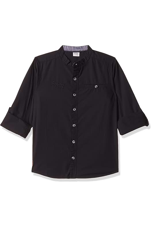 Max Boys Solid Mandarin Collar...