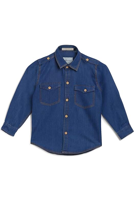 AJ DEZINES Kids Blue Denim Shi...